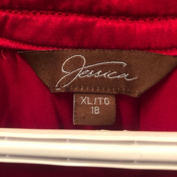 Vintage red Jessica Sleeveless Ruffle Top. Size 18. Exl.beautiful blouse - Picture 4 of 7